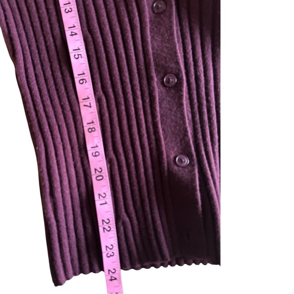 Paige Shirin Ribbed Button-Down Cardigan in Aubergine – Size L - Picture 7 of 7